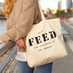 Feed 10 foldable tote bag